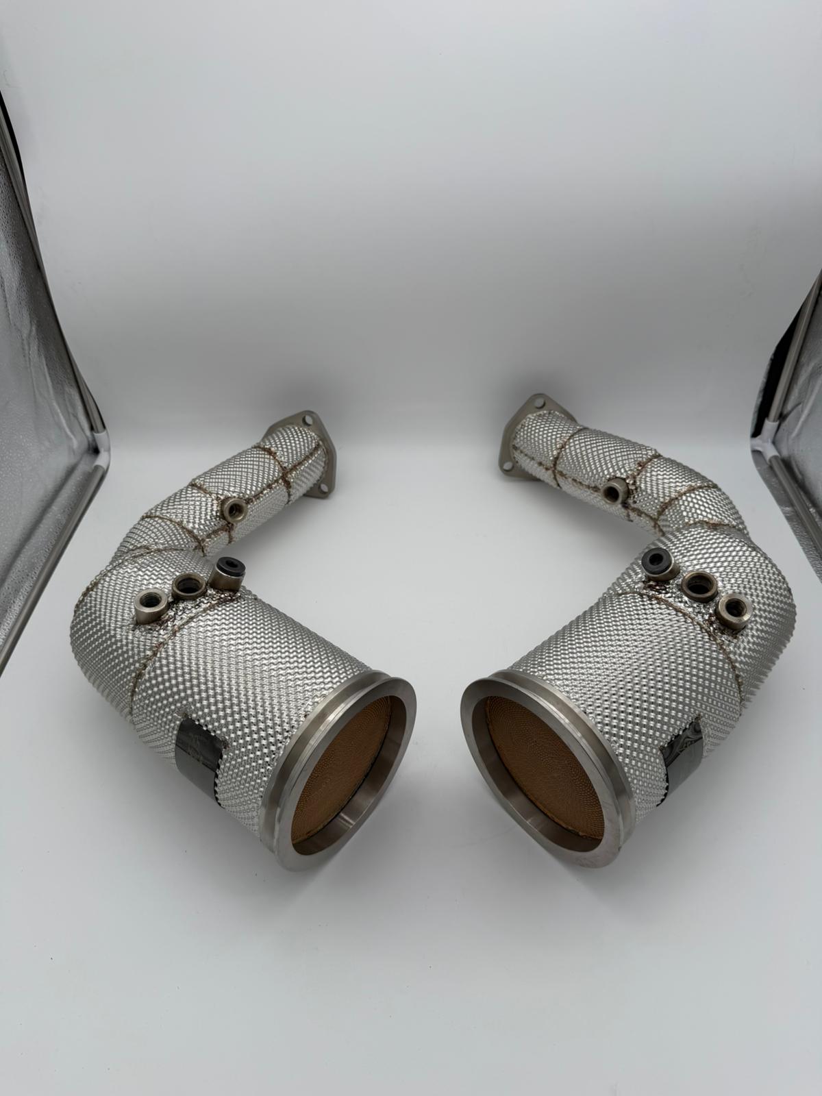 Downpipe Audi RSQ8 Acciaio Inox 304 Catalizzatore 250 Celle Con Paratie Termiche