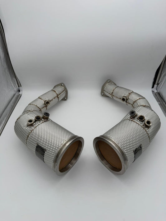 Downpipe Audi RSQ8 Acciaio Inox 304 Catalizzatore 250 Celle Con Paratie Termiche