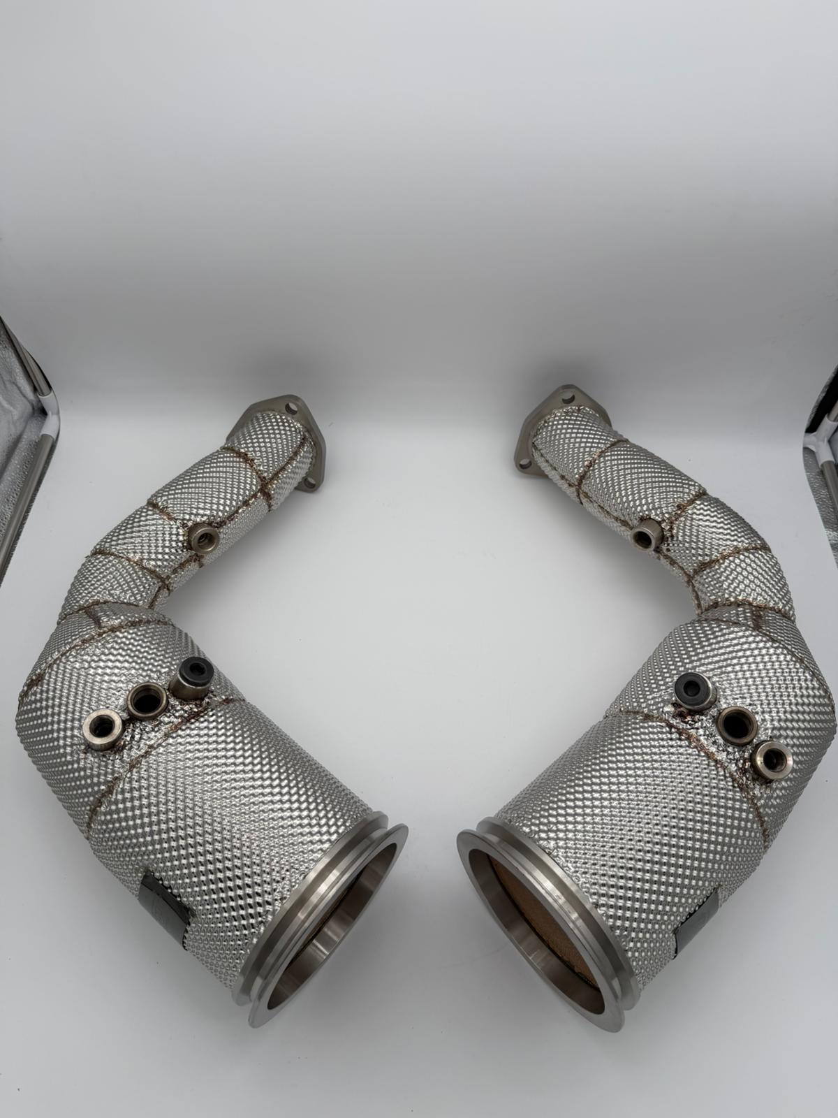Downpipe Audi RSQ8 Acciaio Inox 304 Catalizzatore 250 Celle Con Paratie Termiche