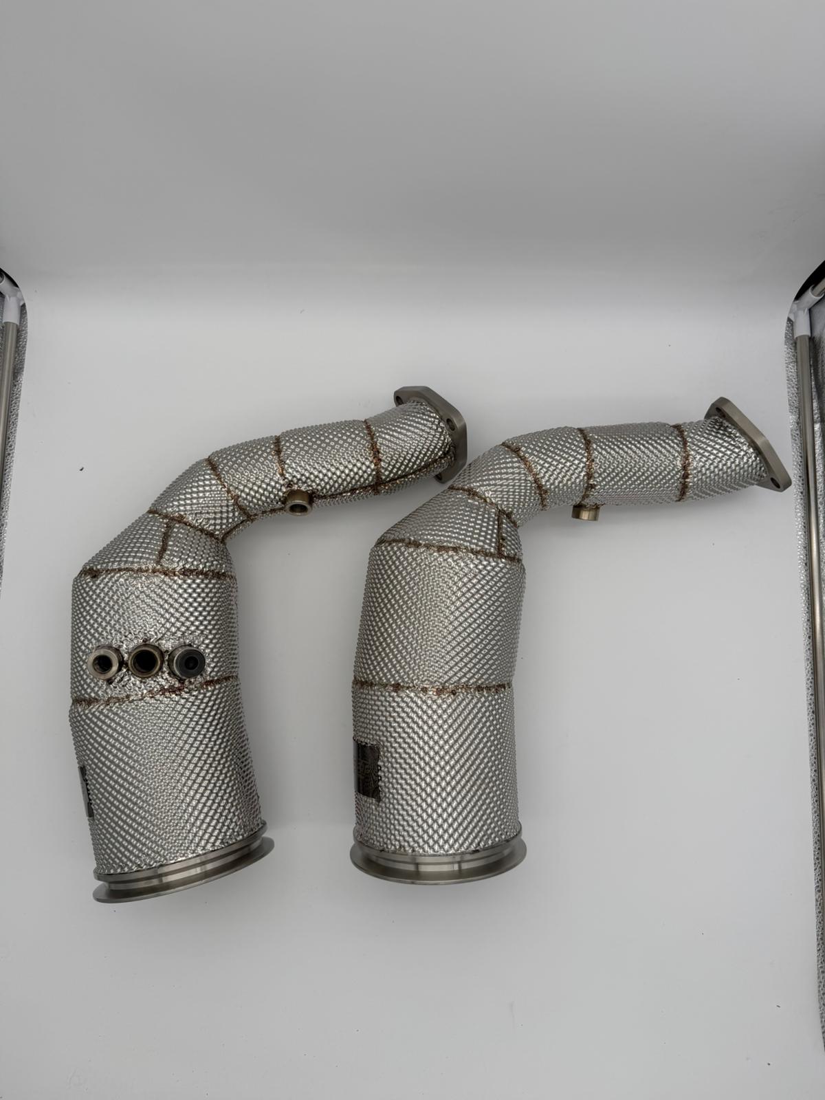Downpipe Audi RSQ8 Acciaio Inox 304 Catalizzatore 250 Celle Con Paratie Termiche
